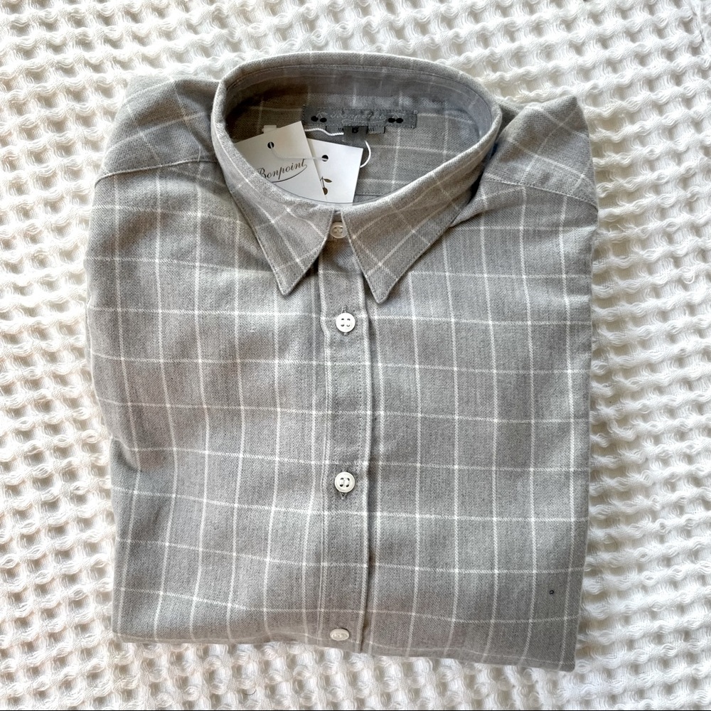 NWT Boys Bonpoint Buttondown Plaid Shirt